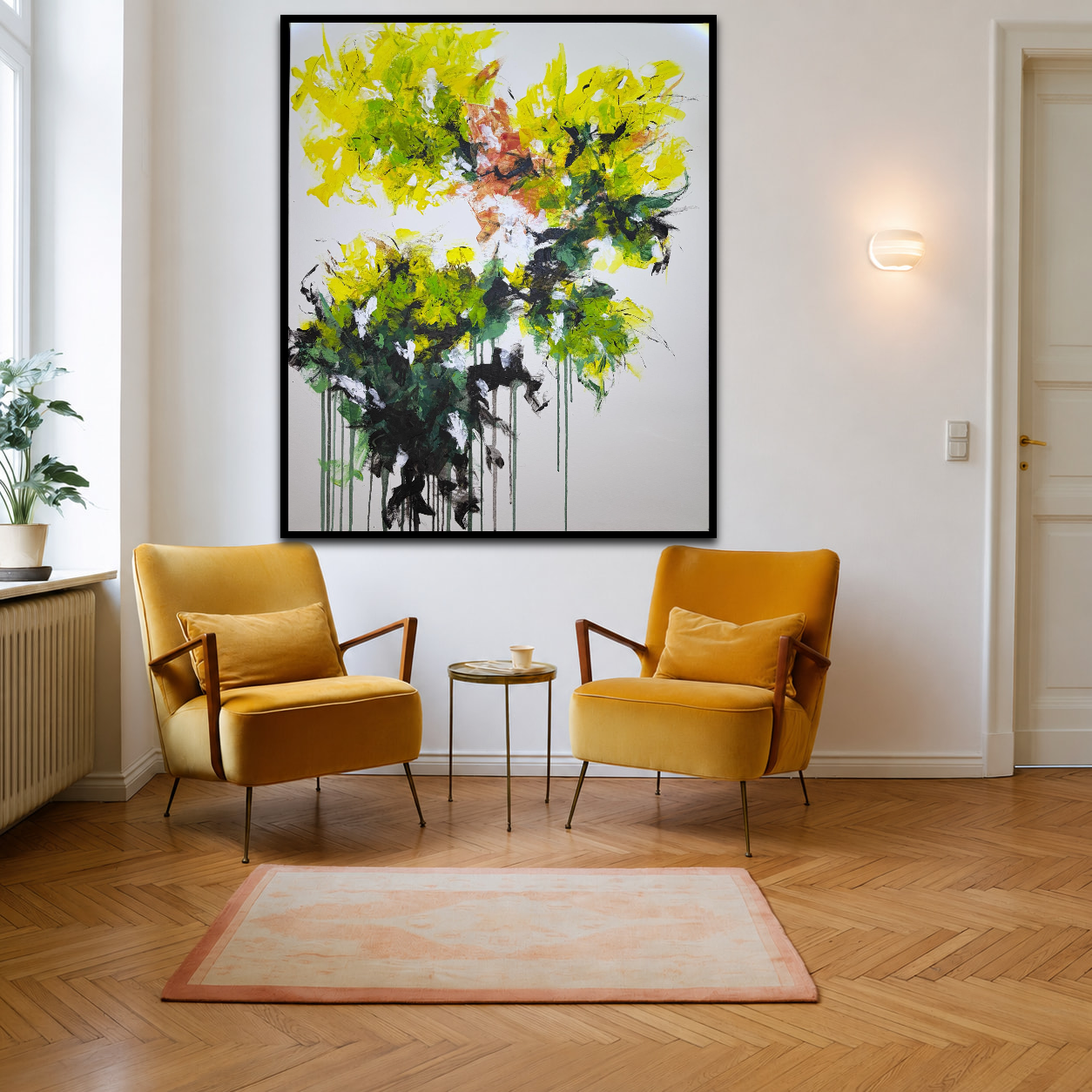 Painting shown at home scale